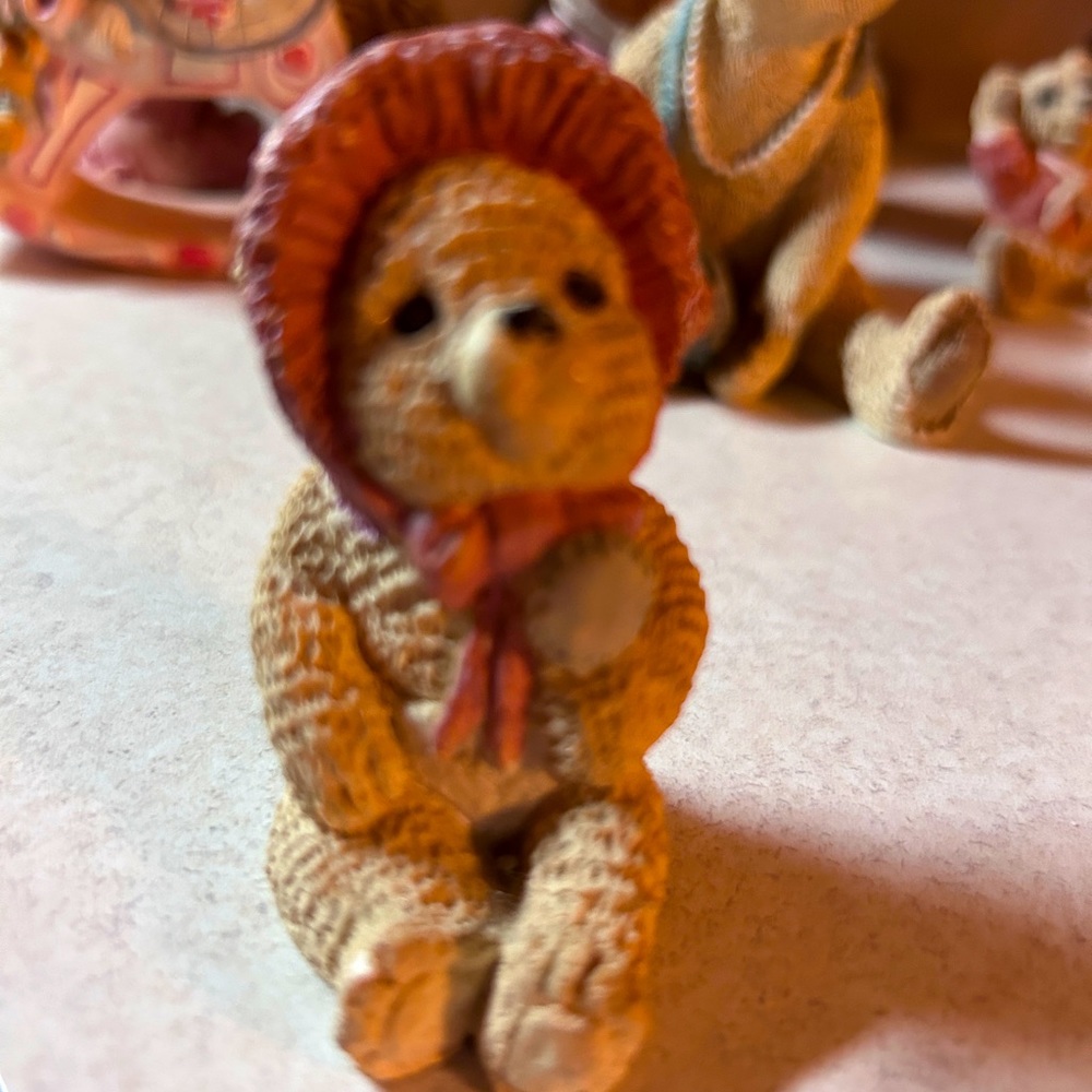 Adorable little “Stone Critters” teddy bear girl